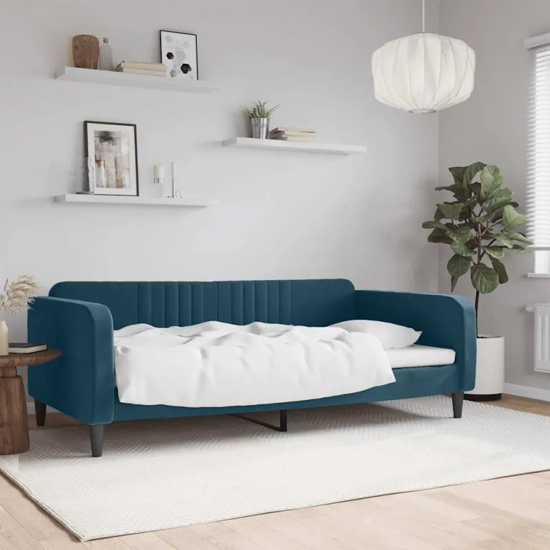 Sofa, mėlynos spalvos, 100x200cm, aksomas