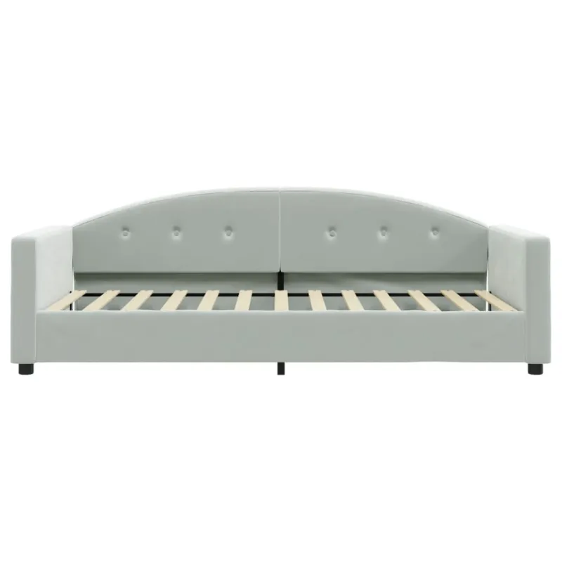 Sofa, šviesiai pilkos spalvos, 90x200cm, aksomas