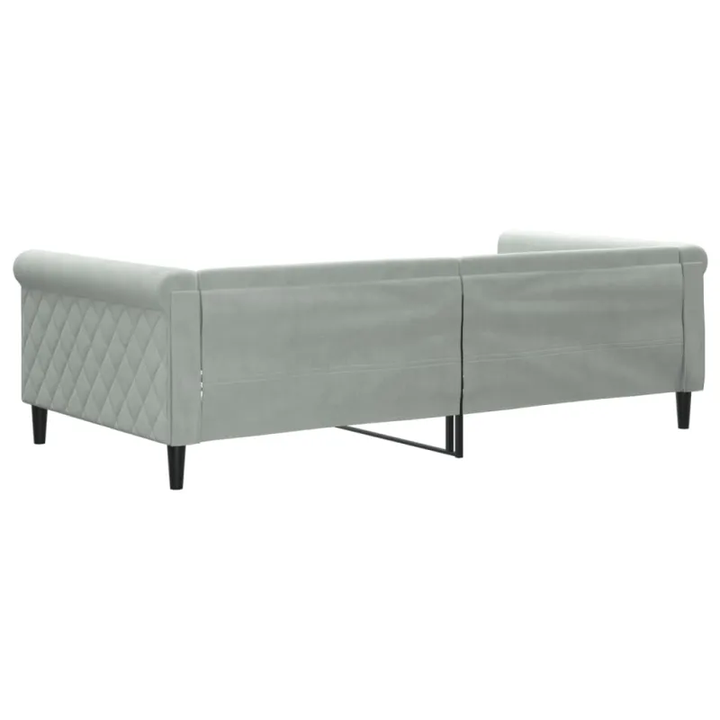 Sofa, šviesiai pilkos spalvos, 100x200cm, aksomas