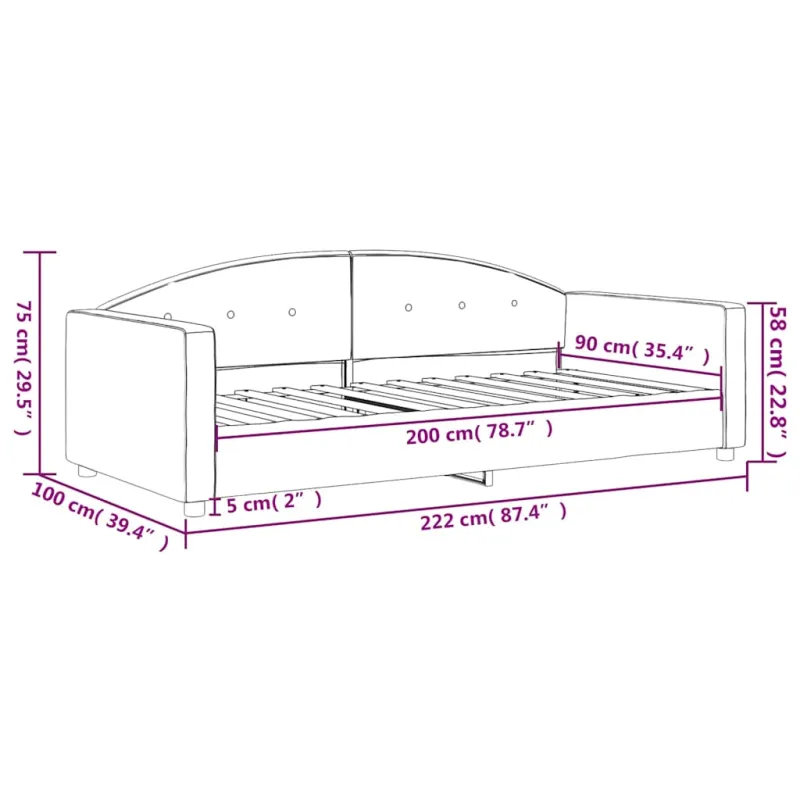 Sofa, geltonos spalvos, 90x200cm, aksomas
