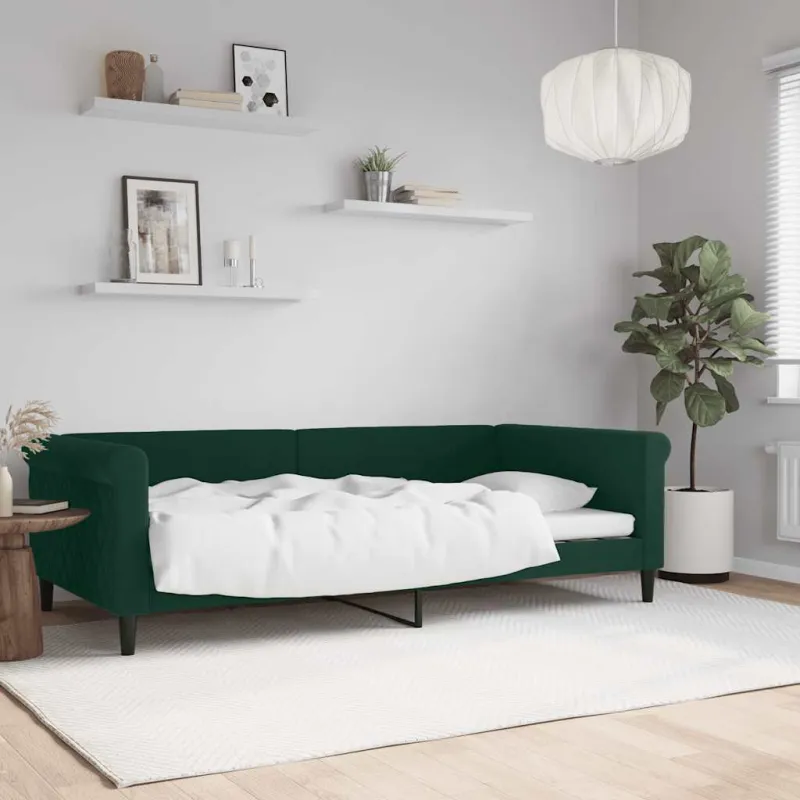 Sofa, tamsiai žalios spalvos, 100x200cm, aksomas