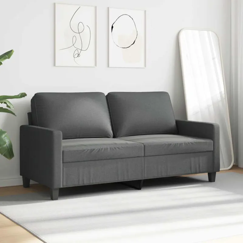 Dvivietė sofa, tamsiai pilkos spalvos, 140cm, audinys