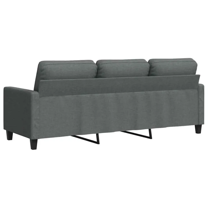 Trivietė sofa, tamsiai pilkos spalvos, 180cm, audinys