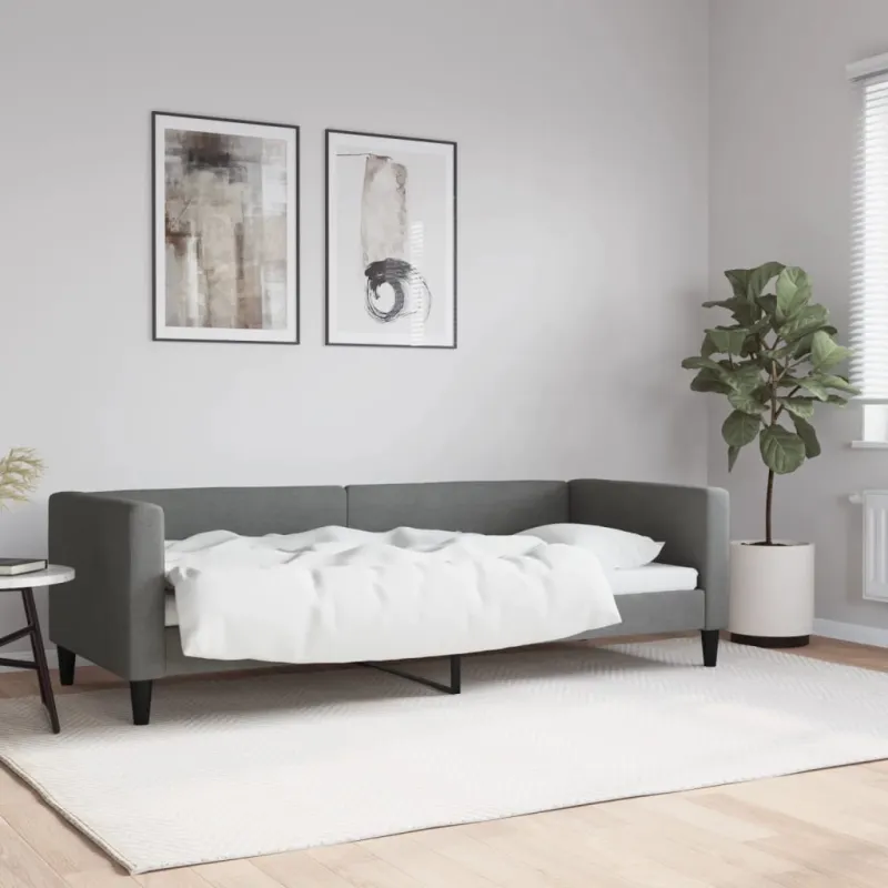 Sofa, tamsiai pilkos spalvos, 80x200cm, audinys