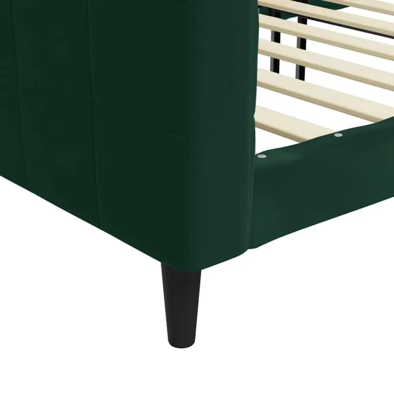 Sofa, tamsiai žalios spalvos, 90x200cm, aksomas
