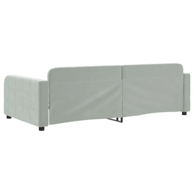 Sofa, šviesiai pilkos spalvos, 100x200cm, aksomas