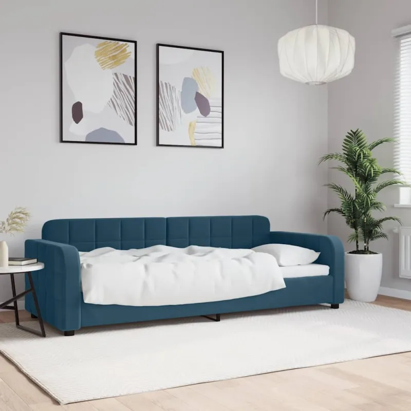 Sofa, mėlynos spalvos, 80x200cm, aksomas