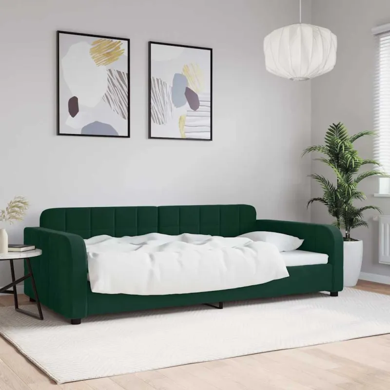 Sofa, tamsiai žalios spalvos, 100x200cm, aksomas