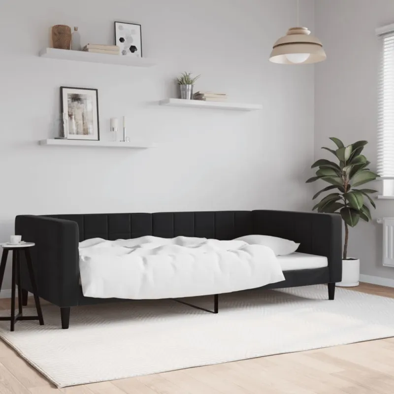 Sofa, juodos spalvos, 100x200cm, aksomas