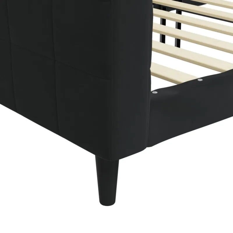 Sofa, juodos spalvos, 100x200cm, aksomas