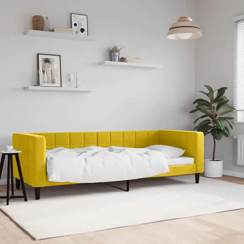 Sofa, geltonos spalvos, 80x200cm, aksomas