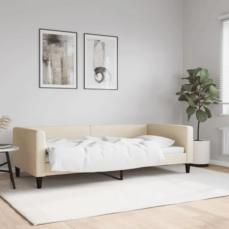 Sofa, kreminės spalvos, 90x200cm, audinys