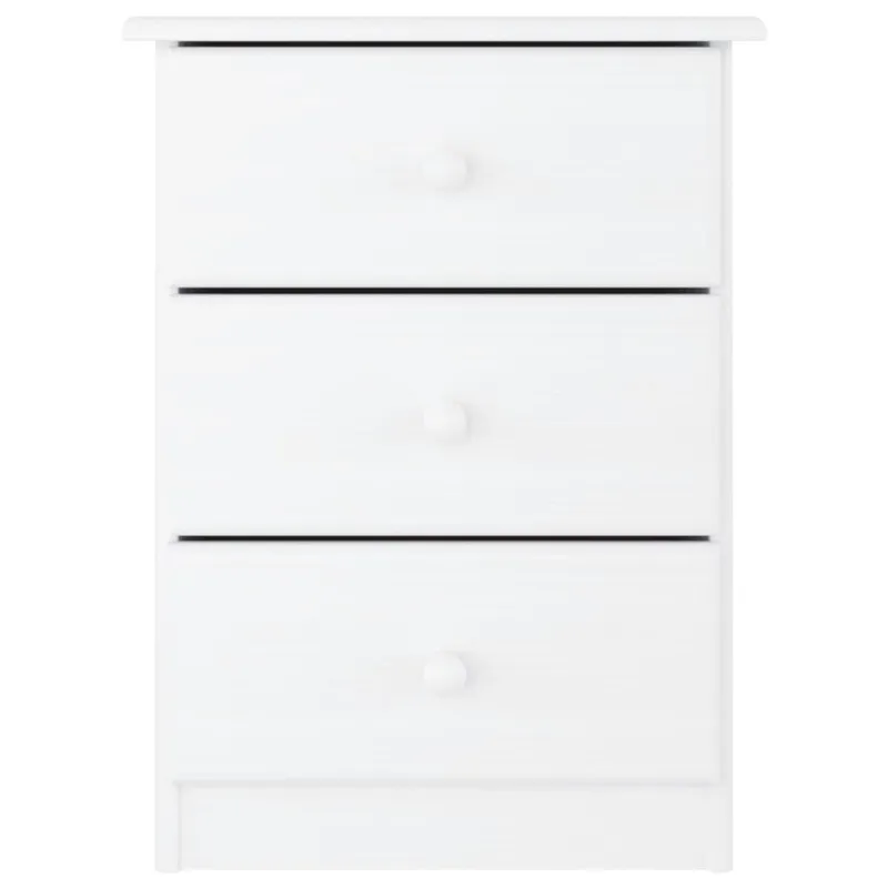 Naktinė spintelė ALTA, balta, 41x35x55,5 cm, pušies masyvas