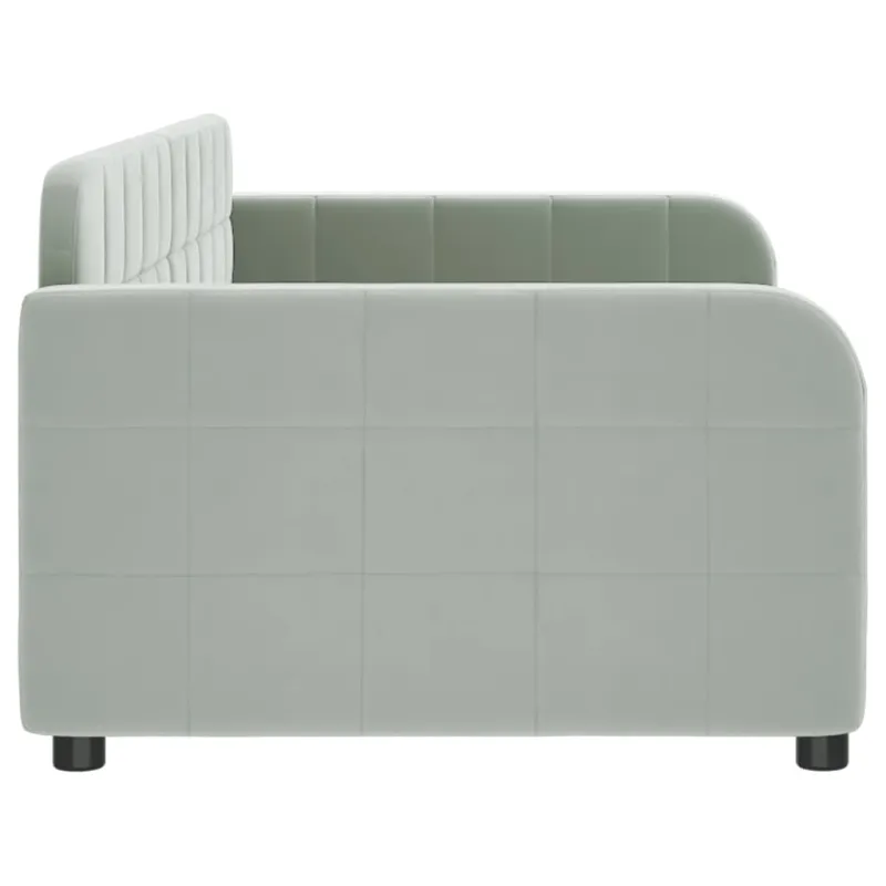 Sofa, šviesiai pilkos spalvos, 90x190cm, aksomas