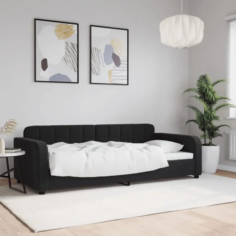 Sofa, juodos spalvos, 90x190cm, aksomas