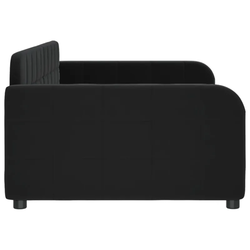 Sofa, juodos spalvos, 90x190cm, aksomas