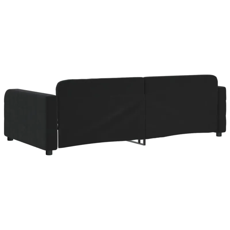 Sofa, juodos spalvos, 90x190cm, aksomas