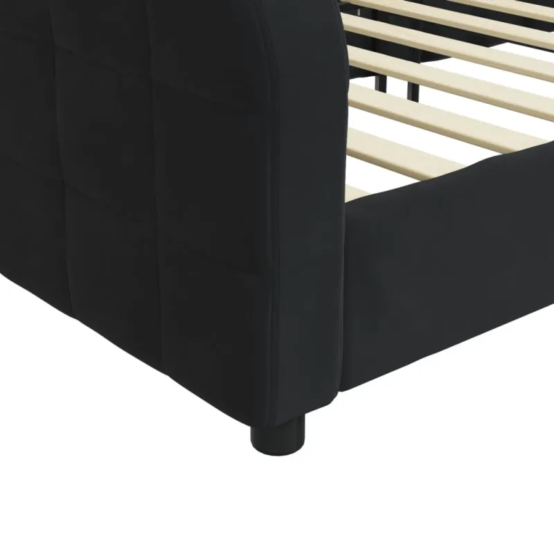 Sofa, juodos spalvos, 90x190cm, aksomas