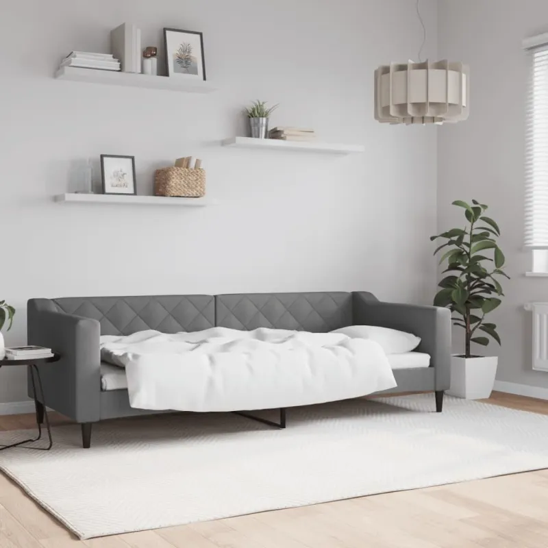 Sofa, tamsiai pilkos spalvos, 80x200cm, audinys