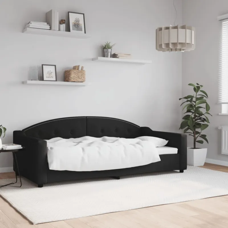 Sofa, juodos spalvos, 90x190cm, audinys