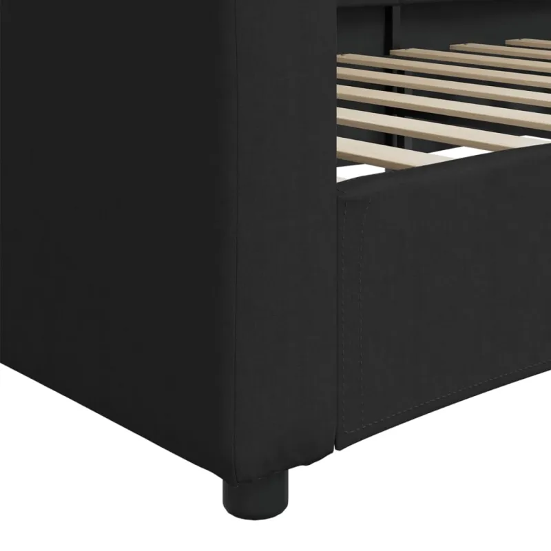 Sofa, juodos spalvos, 90x190cm, audinys