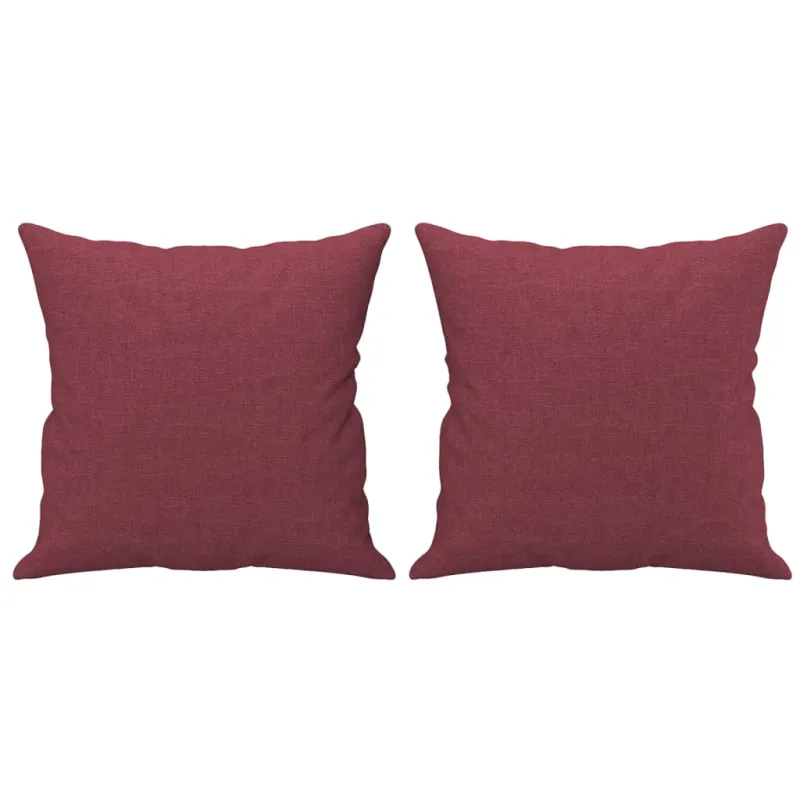 Dvivietė sofa su pagalvėlėmis, raudonojo vyno, 140cm, audinys