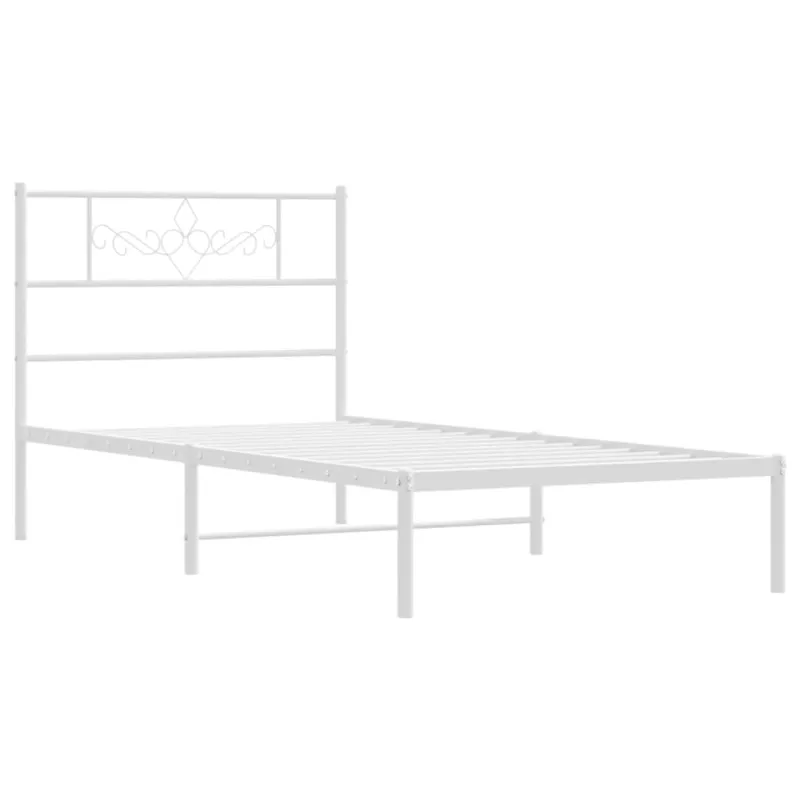 Lovos rėmas be čiužinio, baltas, 75x190cm, metalas