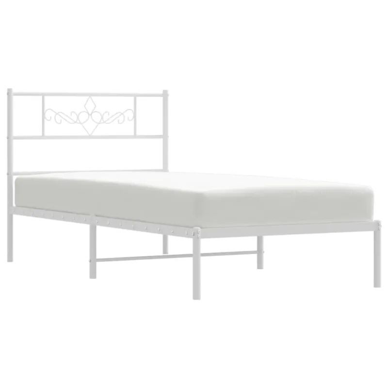 Lovos rėmas be čiužinio, baltas, 75x190cm, metalas