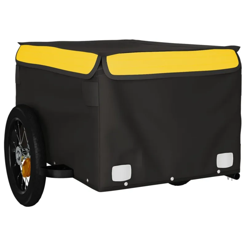 Dviračio priekaba, juodos ir geltonos spalvos, 30kg, geležis