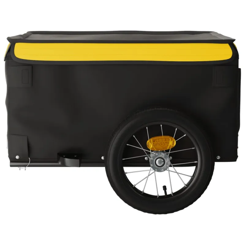 Dviračio priekaba, juodos ir geltonos spalvos, 30kg, geležis