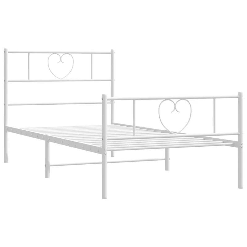 Lovos rėmas su galvūgaliu/kojūgaliu, baltas, 107x203cm, metalas
