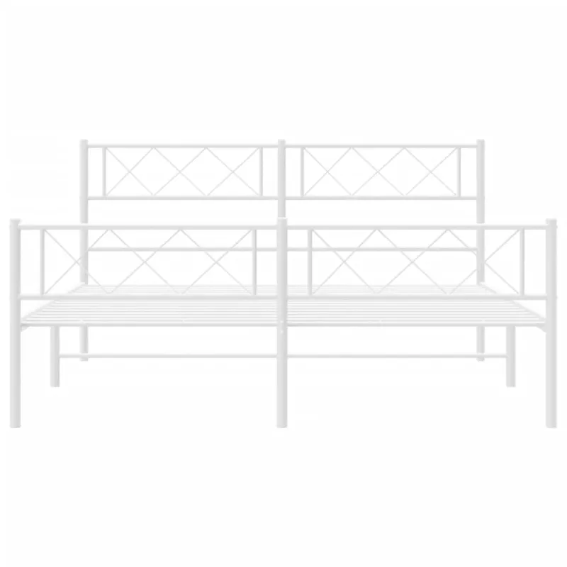 Lovos rėmas su galvūgaliu/kojūgaliu, baltas, 120x200cm, metalas