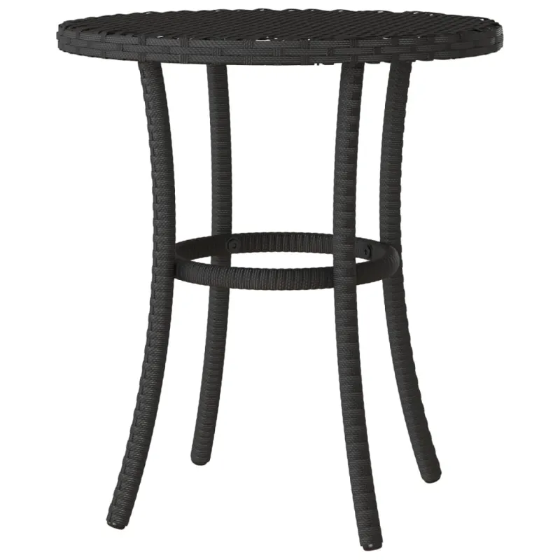 Bistro-Setti pehmusteilla, 3-os osat, musta, polyrattani