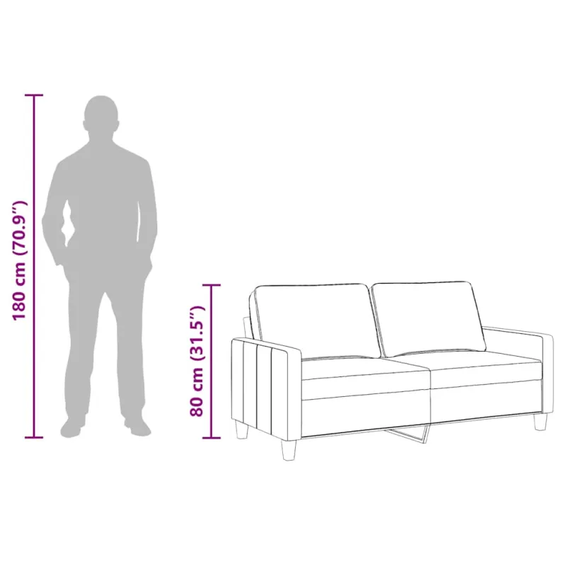 Dvivietė sofa, taupe spalvos, 140cm, audinys