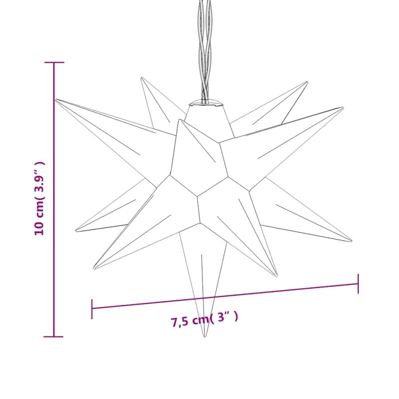 Kalėdinis šviestuvas, raudonos spalvos, 10cm, 10 LED lempučių
