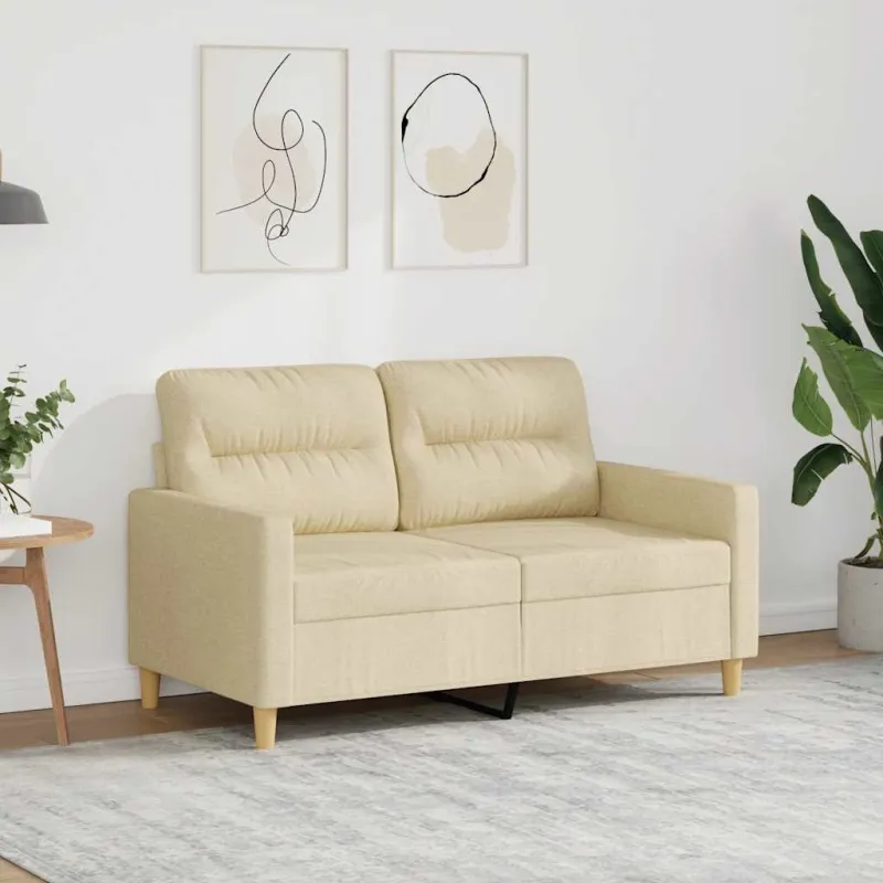 Dvivietė sofa, kreminės spalvos, 120cm, audinys