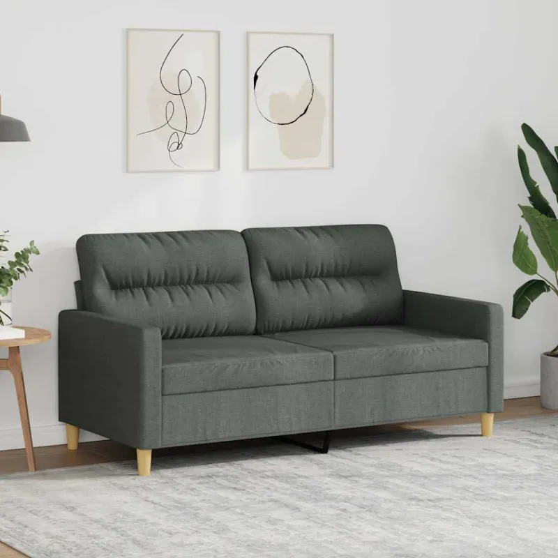 Dvivietė sofa, tamsiai pilkos spalvos, 140cm, audinys