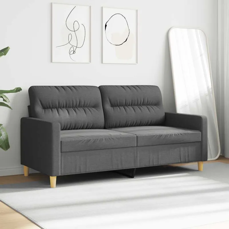 Dvivietė sofa, tamsiai pilkos spalvos, 140cm, audinys