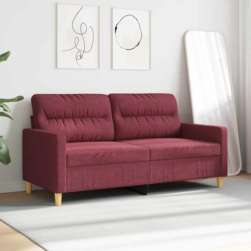 Dvivietė sofa, raudonojo vyno spalvos, 140cm, audinys