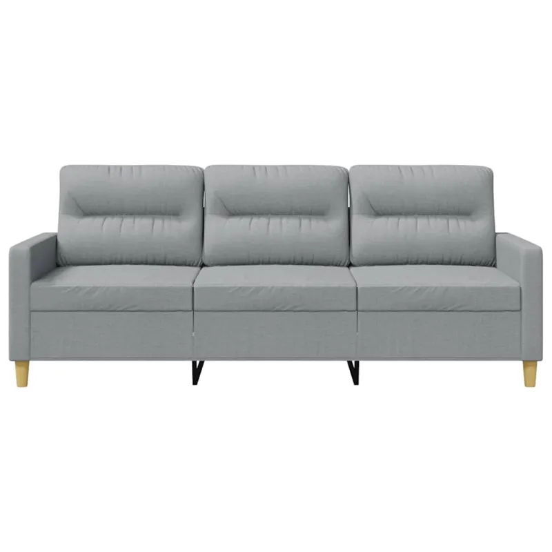 Trivietė sofa, šviesiai pilkos spalvos, 180cm, audinys