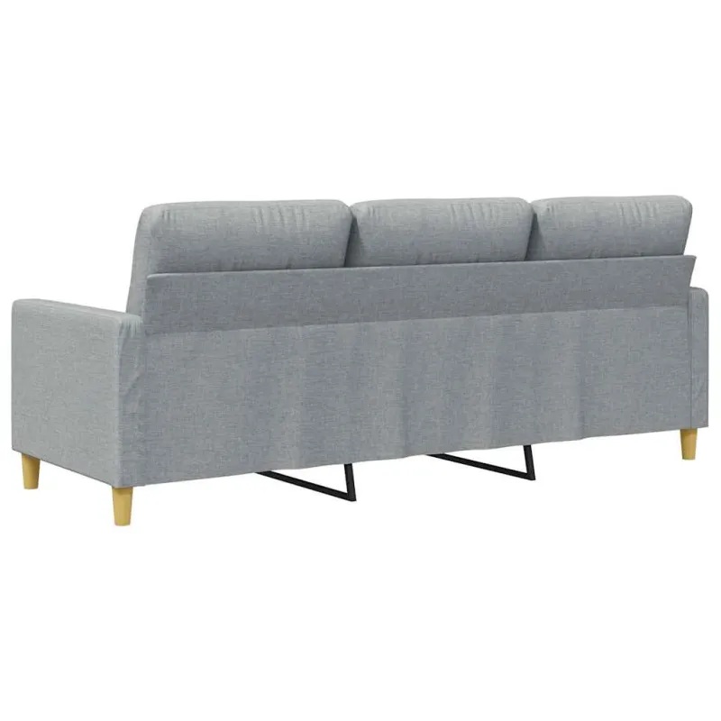 Trivietė sofa, šviesiai pilkos spalvos, 180cm, audinys