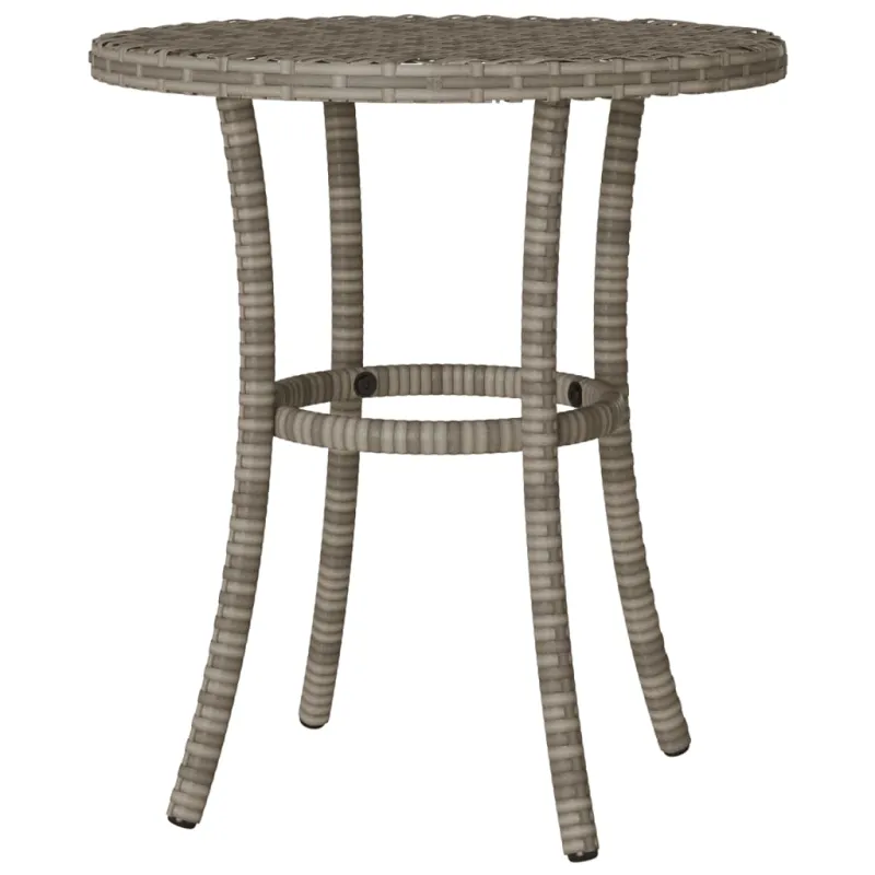 Bistro-Setti pehmusteilla, 3-os osat, harmaa, polyrattaniâ