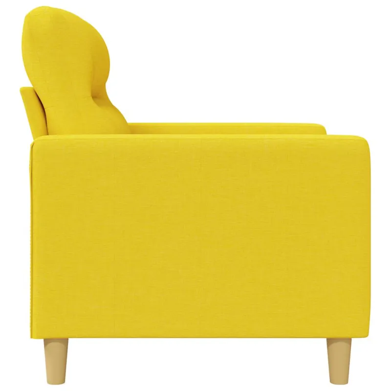 Trivietė sofa, šviesiai geltonos spalvos, 180cm, audinys