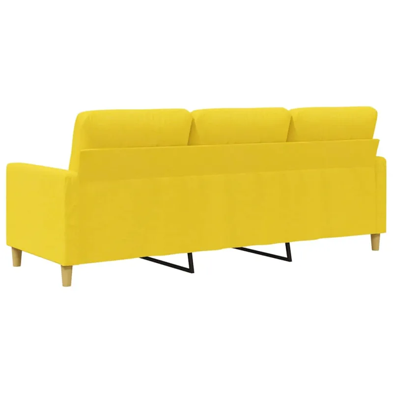 Trivietė sofa, šviesiai geltonos spalvos, 180cm, audinys