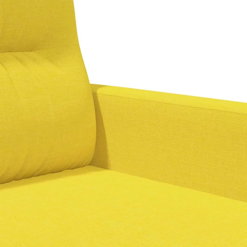 Trivietė sofa, šviesiai geltonos spalvos, 180cm, audinys