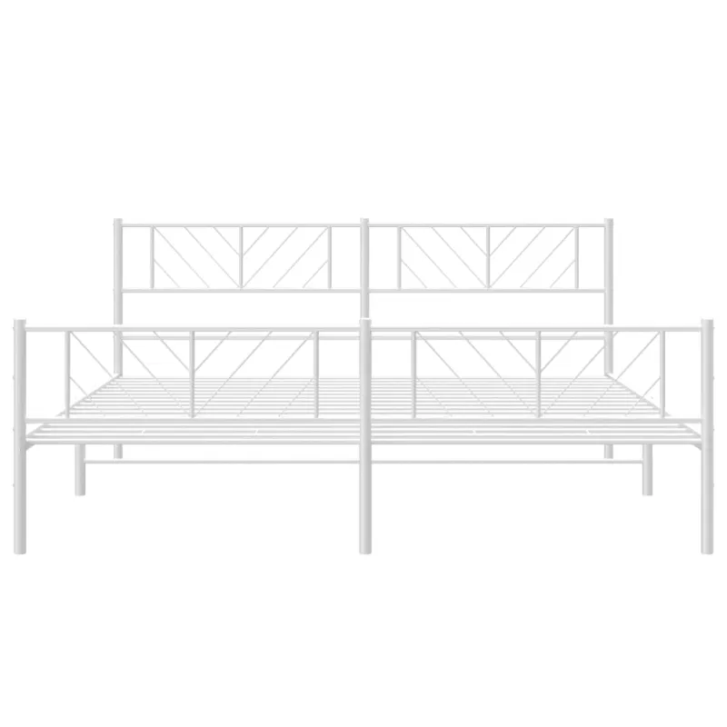 Lovos rėmas su galvūgaliu/kojūgaliu, baltas, 183x213cm, metalas