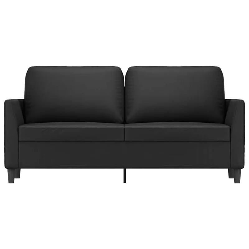 Dvivietė sofa, juodos spalvos, 140cm, dirbtinė oda