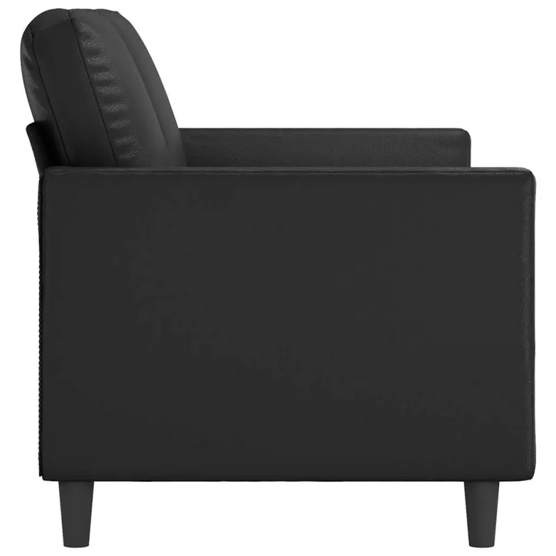 Dvivietė sofa, juodos spalvos, 140cm, dirbtinė oda