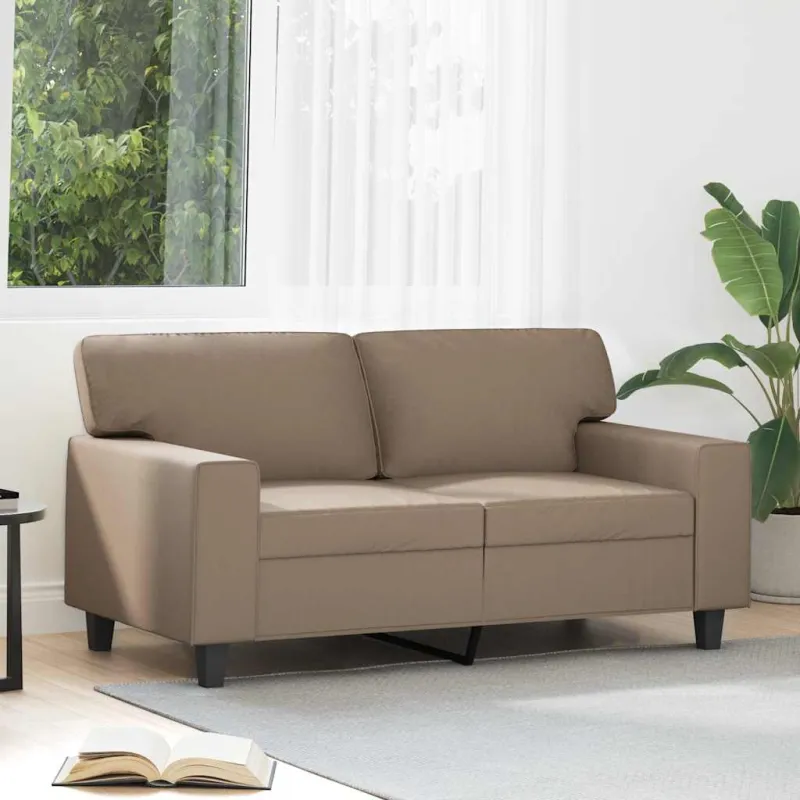 Dvivietė sofa, kapučino spalvos, 120cm, dirbtinė oda