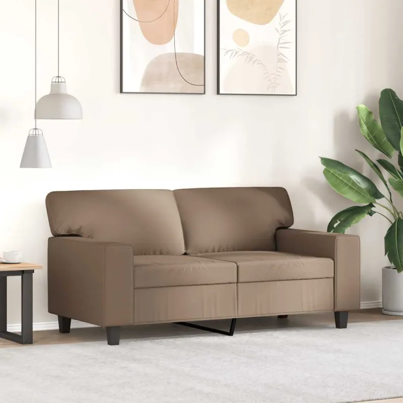 Dvivietė sofa, kapučino spalvos, 120cm, dirbtinė oda